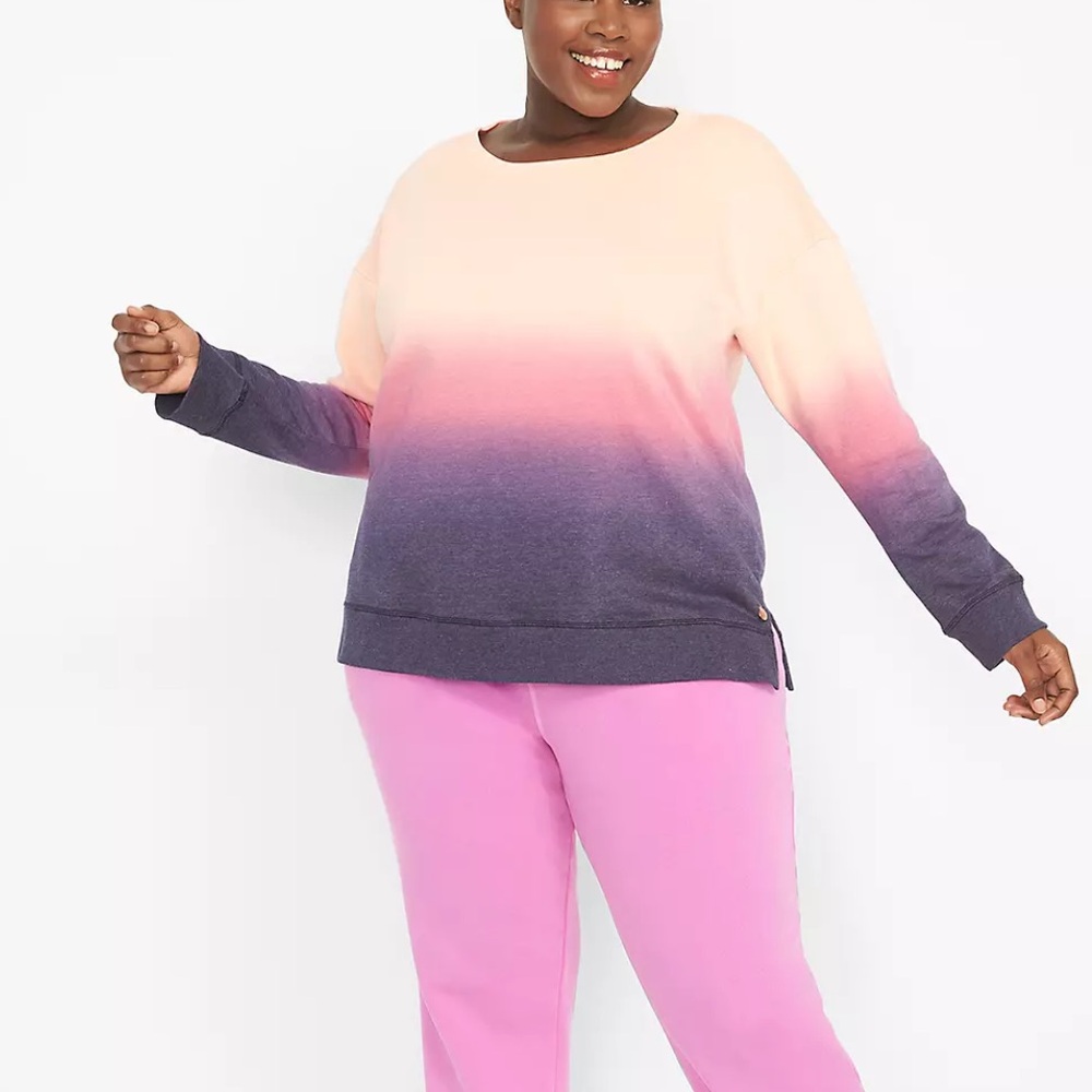 NWOT Livi Lane Bryant Plus Size Pink Ombre Sweatshirt Sweater